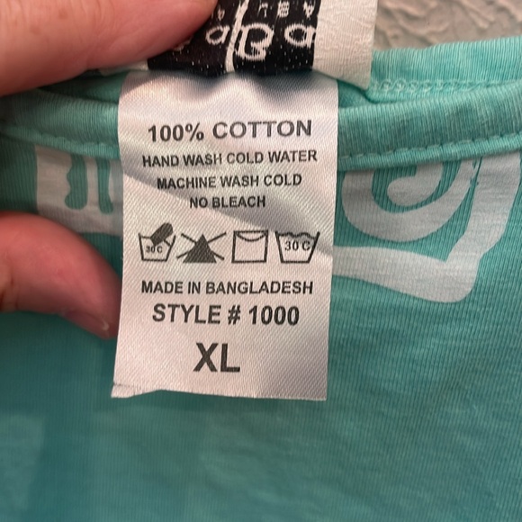 Baba Hawaiian. Teal blue. Tank style midi dress. Polynesian sea pattern. Size XL - Picture 3 of 5